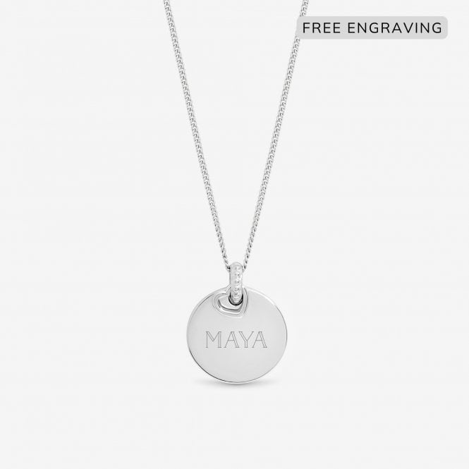 jon richard Simply Silver Sterling Silver 925 Personalised Heart Charm Pendant