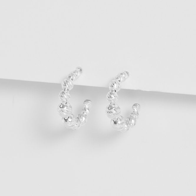 Jon Richard Simply Silver Sterling Silver 925 Polished And Beaded Hoop Earrings