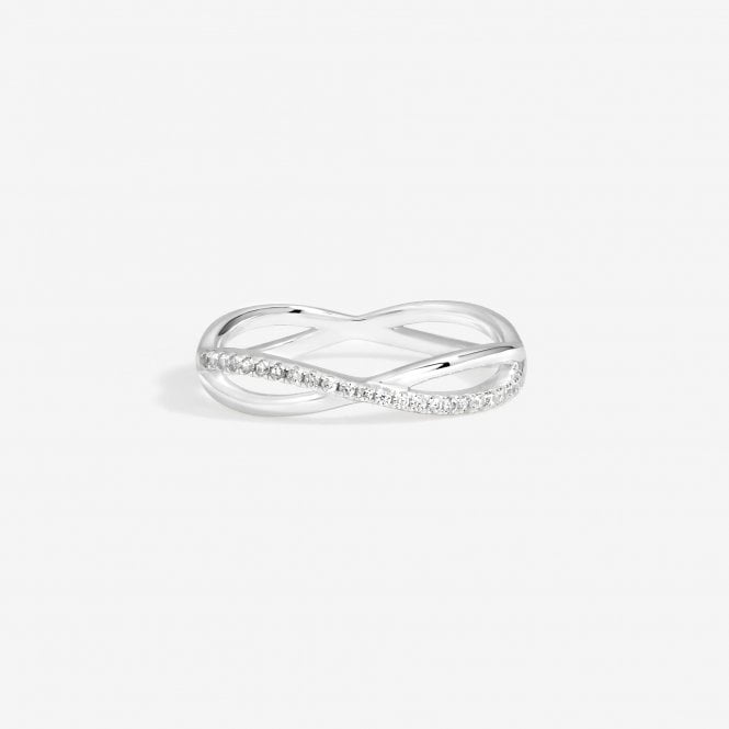 jon richard Simply Silver Sterling Silver 925 Polished and Cubic Zirconia Infinity Ring