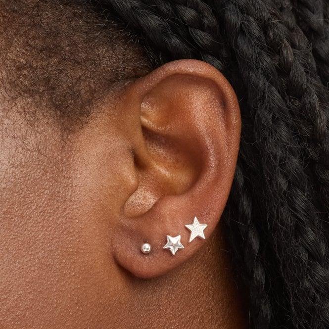 Jon Richard Simply Silver Sterling Silver 925 Polished And Cubic Zirconia Celestial Earrings - Pack Of 3