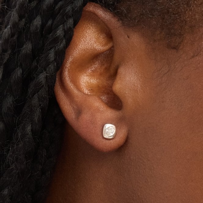 Jon Richard Simply Silver Sterling Silver 925 Polished And Cubic Zirconia Stud Earrings