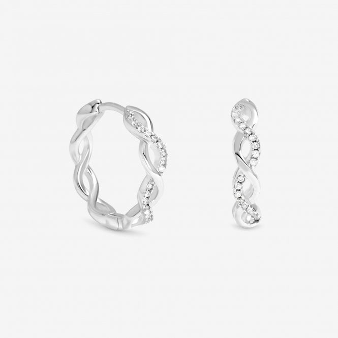 jon richard Simply Silver Sterling Silver 925 Polished and Cubic Zirconia Infinity Hoop Earrings jon richard Simply Silver Sterling Silver 925 Polished and Cubic Zirconia Infinity Hoop Earrings