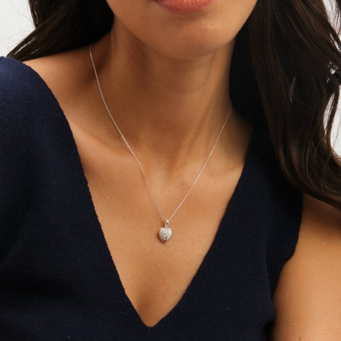 Jon Richard Simply Silver Sterling Silver 925 Polished And Micro Pave Pendant - Gift Pouch