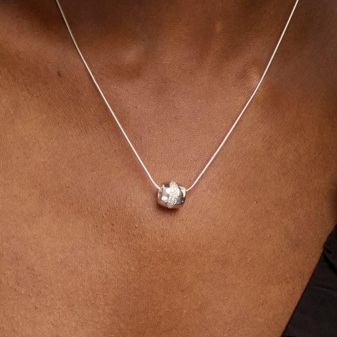 Jon Richard Simply Silver Sterling Silver 925 Polished And Pave Charm Pendant