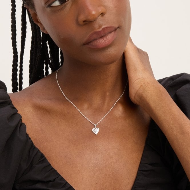 Jon Richard Simply Silver Sterling Silver 925 Polished And Pave Heart Pendant