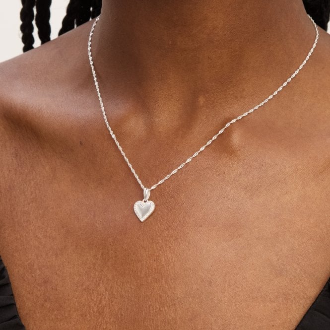 Jon Richard Simply Silver Sterling Silver 925 Polished And Pave Heart Pendant