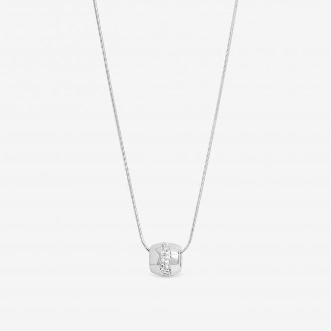 jon richard Simply Silver Sterling Silver 925 Polished and Pave Charm Pendant