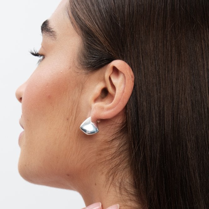 Jon Richard Simply Silver Sterling Silver 925 Polished Angular Hoop Earrings