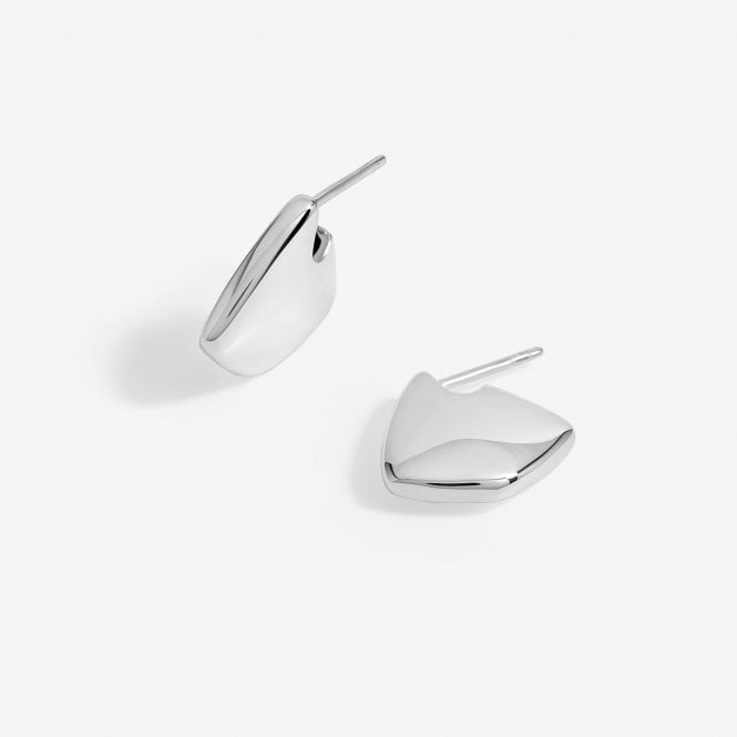 jon richard Simply Silver Sterling Silver 925 Polished Angular Hoop Earrings