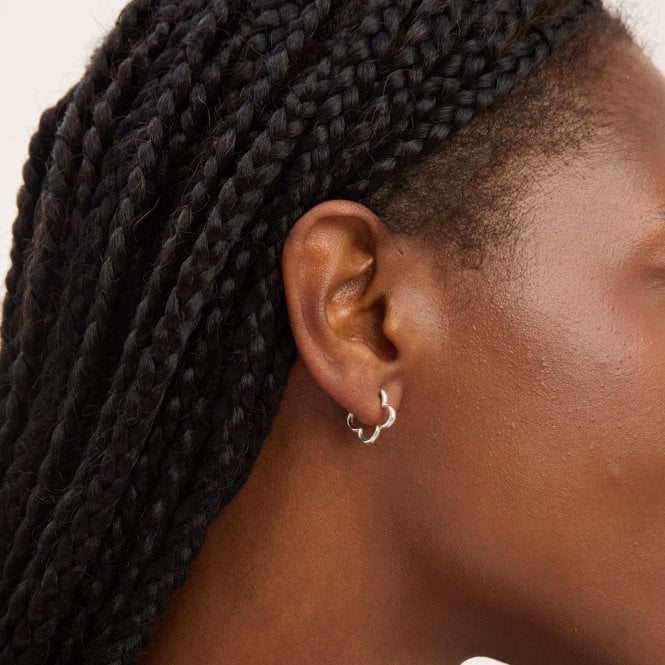 Jon Richard Simply Silver Sterling Silver 925 Polished Clover Hoop Earrings