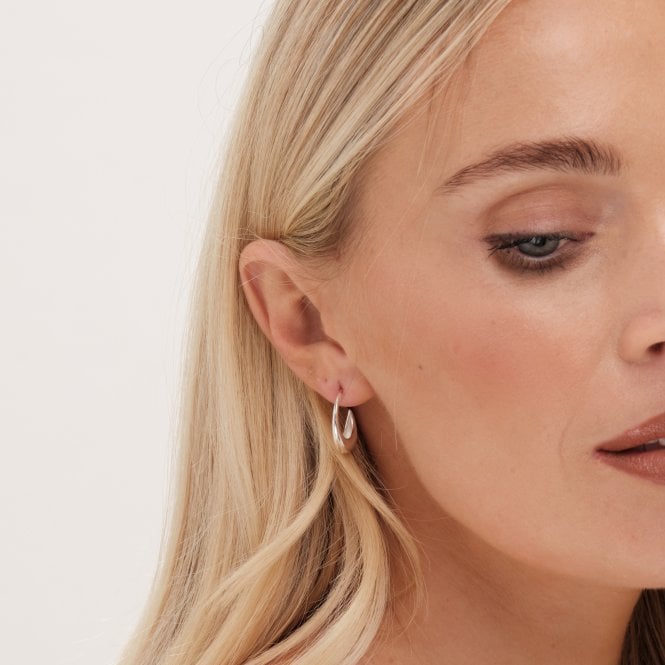 Jon Richard Simply Silver Sterling Silver 925 Polished Curved Hoop Earrings