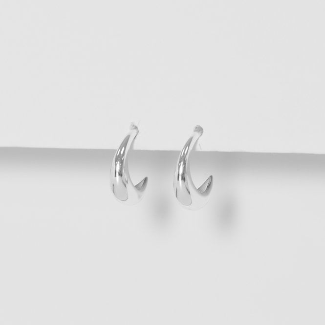 Jon Richard Simply Silver Sterling Silver 925 Polished Curved Hoop Earrings