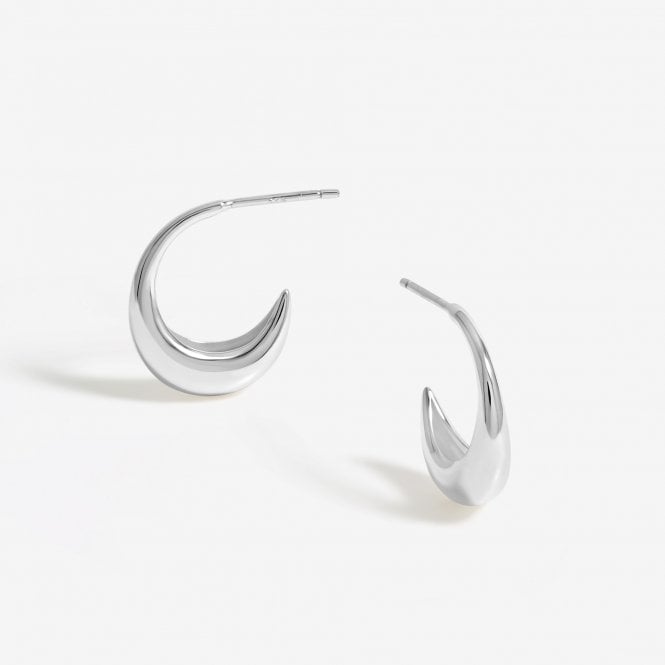 jon richard Simply Silver Sterling Silver 925 Polished Curved Hoop Earrings
