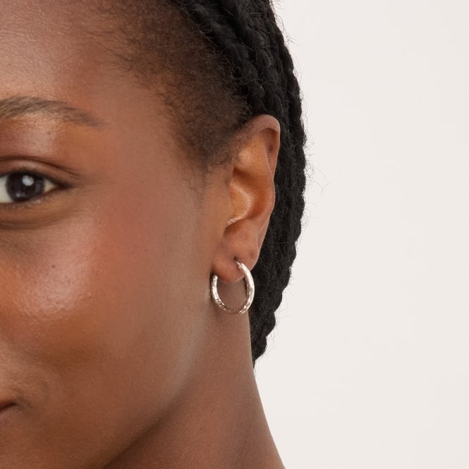 Jon Richard Simply Silver Sterling Silver 925 Polished Diamond Cut Hoop Earrings