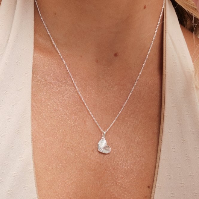 Jon Richard Simply Silver Sterling Silver 925 Polished Diamond Cut Heart Pendant