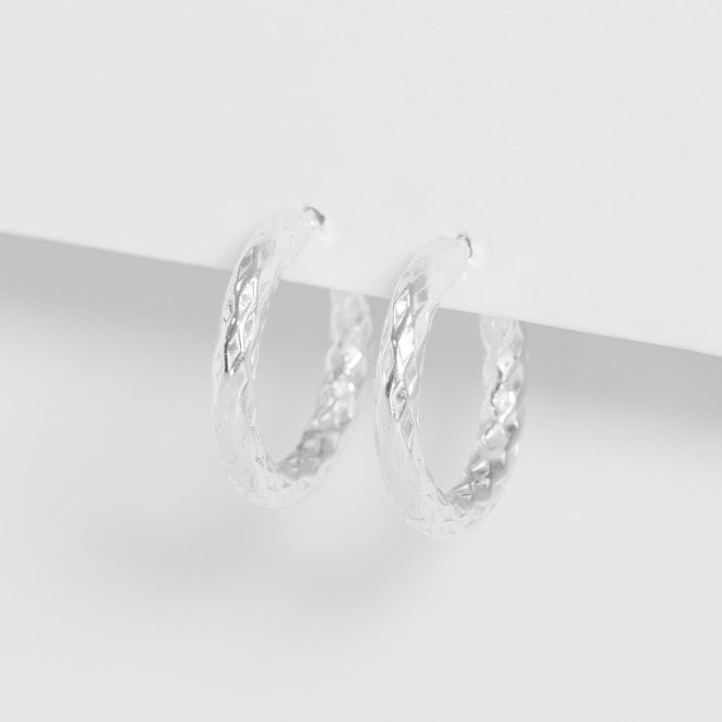 Jon Richard Simply Silver Sterling Silver 925 Polished Diamond Cut Mini Hoop Earrings