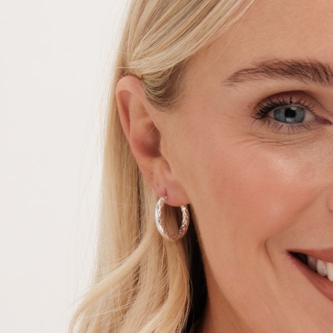 Jon Richard Simply Silver Sterling Silver 925 Polished Diamond Cut Mini Hoop Earrings