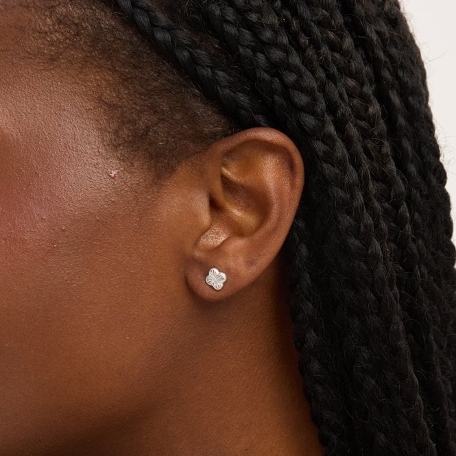 Jon Richard Simply Silver Sterling Silver 925 Polished Diamond Cut Clover Set - Gift Box