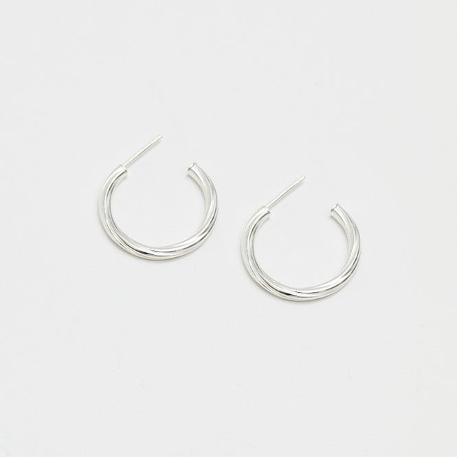 Jon Richard Simply Silver Sterling Silver 925 Polished Diamond Cut Hoop Earrings