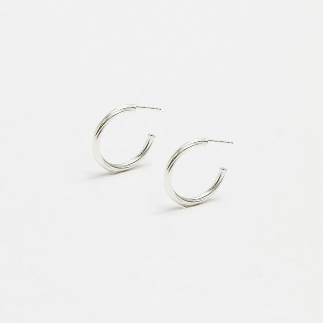 jon richard Simply Silver Sterling Silver 925 Polished Diamond Cut Hoop Earrings