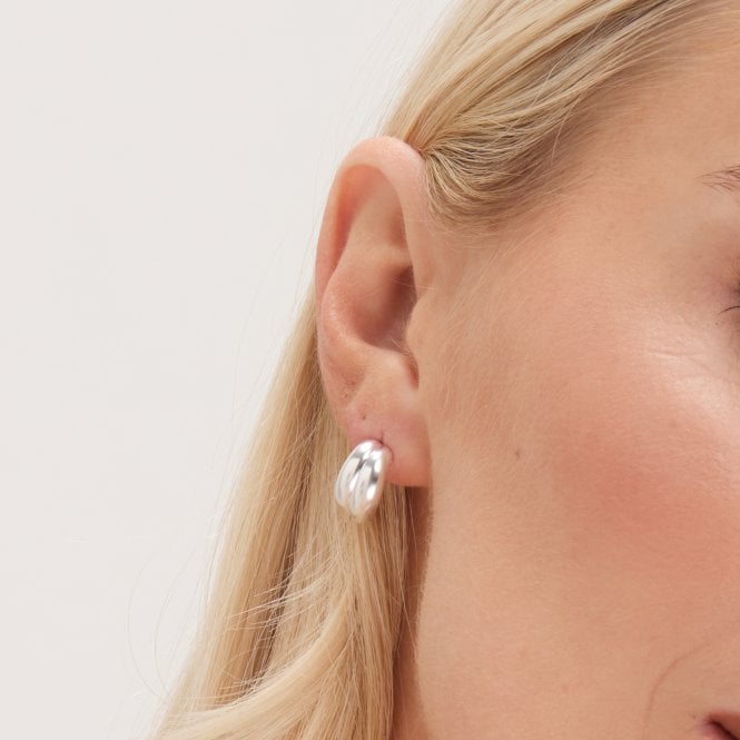 Jon Richard Simply Silver Sterling Silver 925 Polished Double Row Ridge Drop Earrings