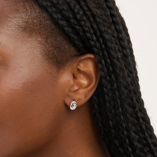 Jon Richard Simply Silver Sterling Silver 925 Polished Fluid Knot Stud Earrings