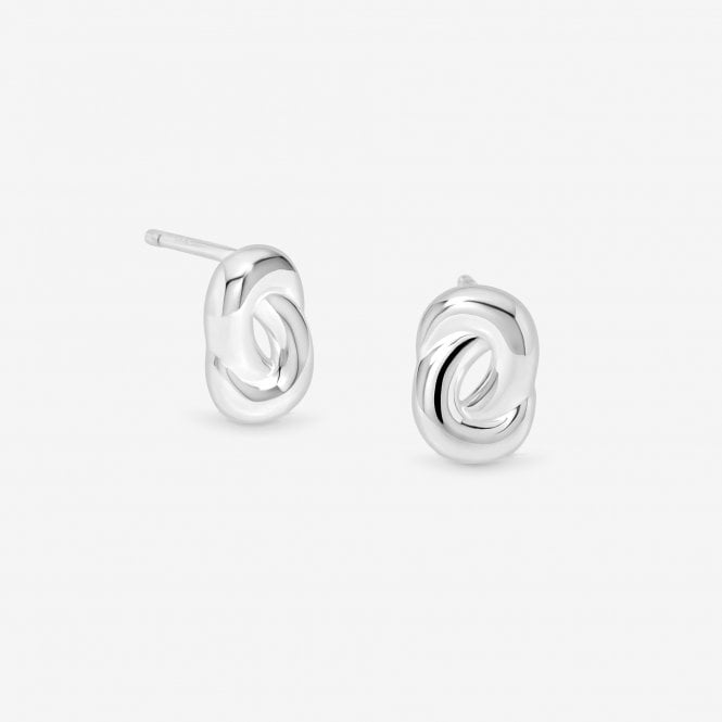 jon richard Simply Silver Sterling Silver 925 Polished Fluid Knot Stud Earrings