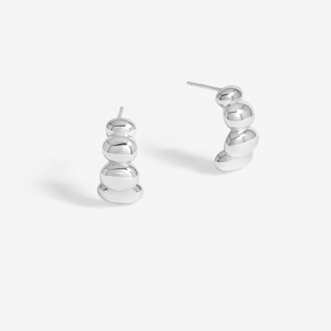 jon richard Simply Silver Sterling Silver 925 Polished Graduated Pebble Stud Earrings