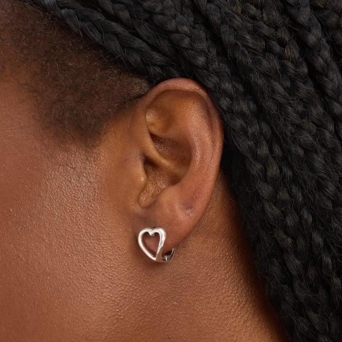 Jon Richard Simply Silver Sterling Silver 925 Polished Heart Hoop Earrings