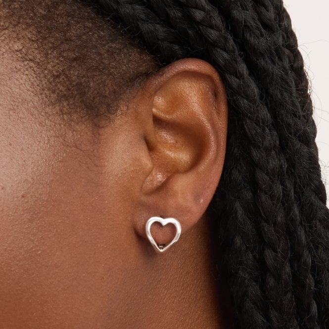 Jon Richard Simply Silver Sterling Silver 925 Polished Heart Hoop Earrings