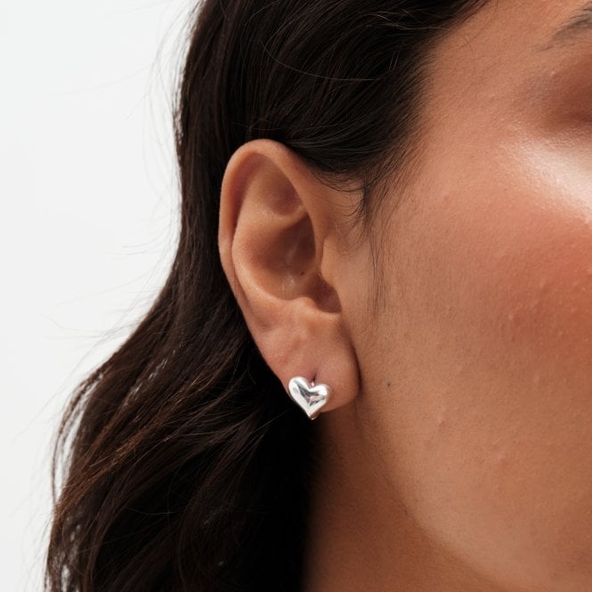 Jon Richard Simply Silver Sterling Silver 925 Polished Heart Huggie Hoop Earrings