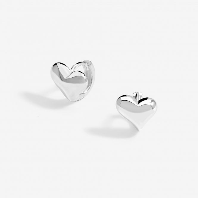 jon richard Simply Silver Sterling Silver 925 Polished Heart Huggie Hoop Earrings
