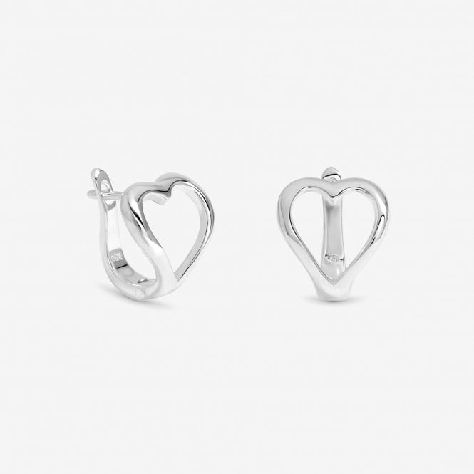 jon richard Simply Silver Sterling Silver 925 Polished Heart Hoop Earrings jon richard Simply Silver Sterling Silver 925 Polished Heart Hoop Earrings