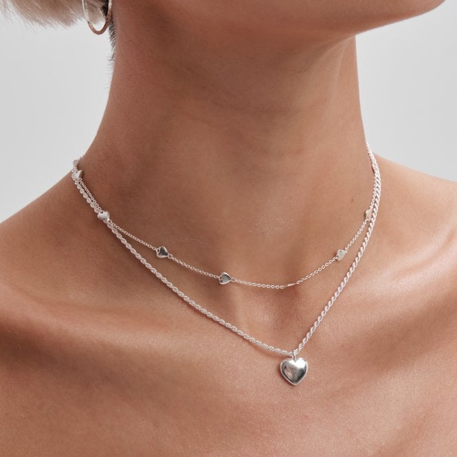 Jon Richard Simply Silver Sterling Silver 925 Polished Heart Necklace