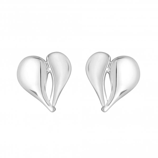 Jon Richard Simply Silver Sterling Silver 925 Polished Heart Stud Earrings