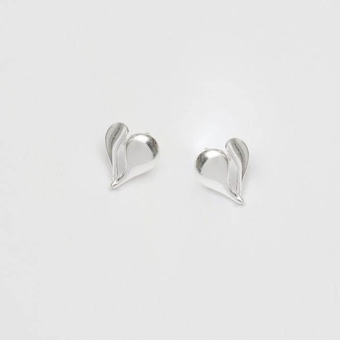 jon richard Simply Silver Sterling Silver 925 Polished Heart Stud Earrings