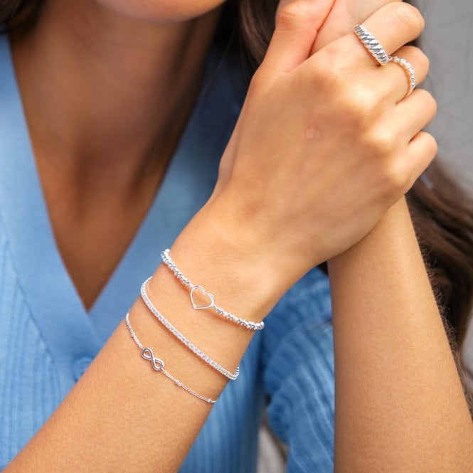 Jon Richard Simply Silver Sterling Silver 925 Polished Infinity Station Chain Bracelet