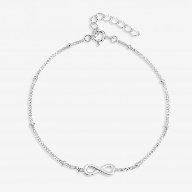 jon richard Simply Silver Sterling Silver 925 Polished Infinity Station Chain Bracelet