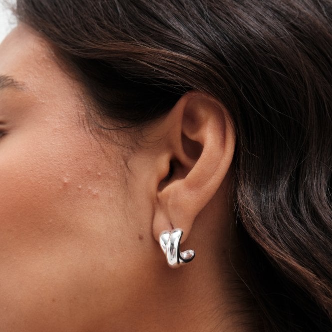 Jon Richard Simply Silver Sterling Silver 925 Polished Kiss Hoop Earrings