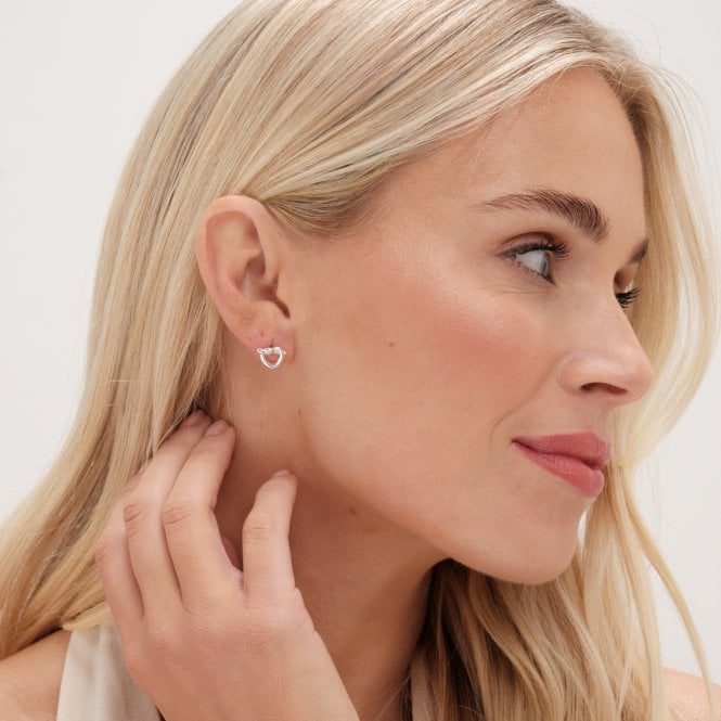 Jon Richard Simply Silver Sterling Silver 925 Polished Knot Heart Stud Earrings