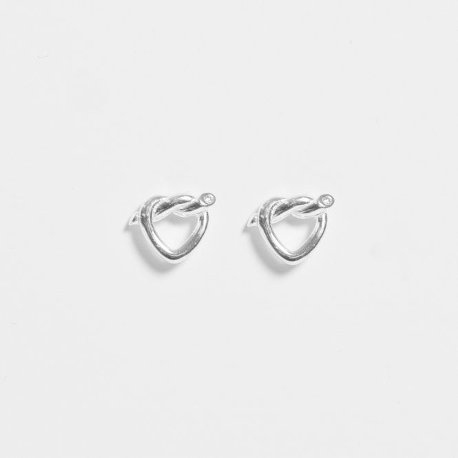 Jon Richard Simply Silver Sterling Silver 925 Polished Knot Heart Stud Earrings