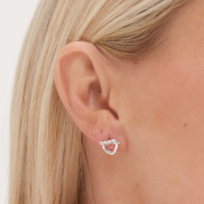 Jon Richard Simply Silver Sterling Silver 925 Polished Knot Heart Stud Earrings