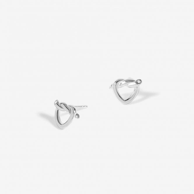 jon richard Simply Silver Sterling Silver 925 Polished Knot Heart Stud Earrings