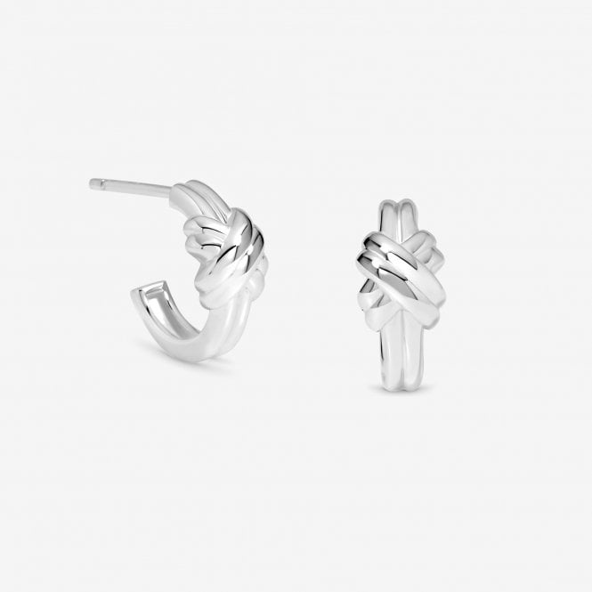 jon richard Simply Silver Sterling Silver 925 Polished Knot Hoop Earrings