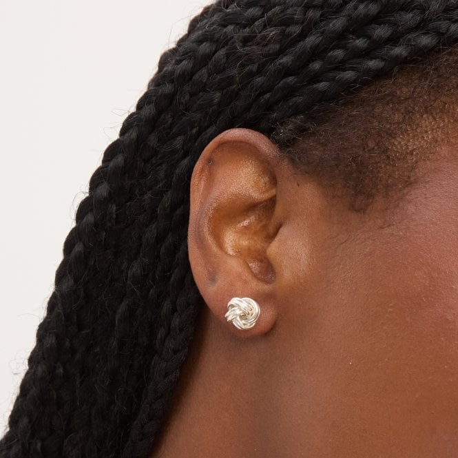 Jon Richard Simply Silver Sterling Silver 925 Polished Knot Stud Earrings