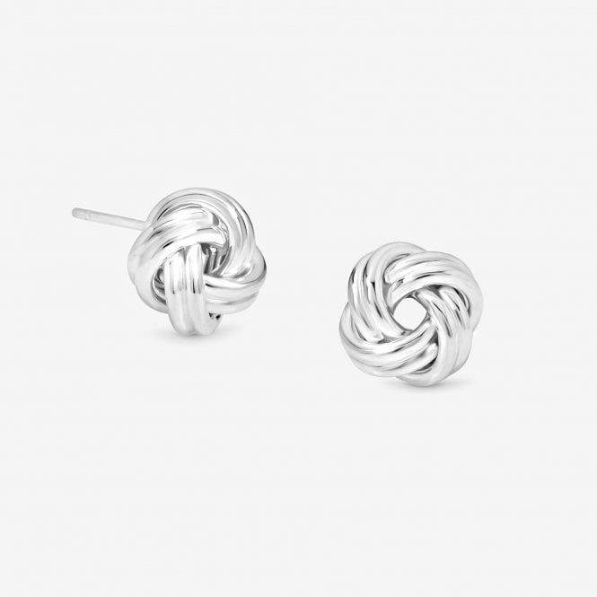 jon richard Simply Silver Sterling Silver 925 Polished Knot Stud Earrings