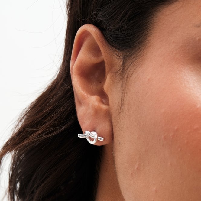 Jon Richard Simply Silver Sterling Silver 925 Polished Knotted Stud Earrings