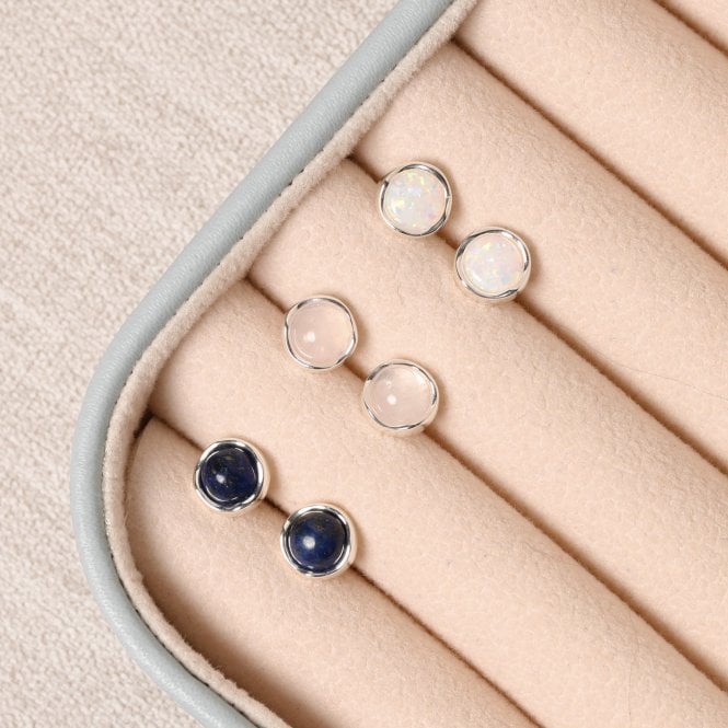 Jon Richard Simply Silver Sterling Silver 925 Polished Lapis Stud Earrings