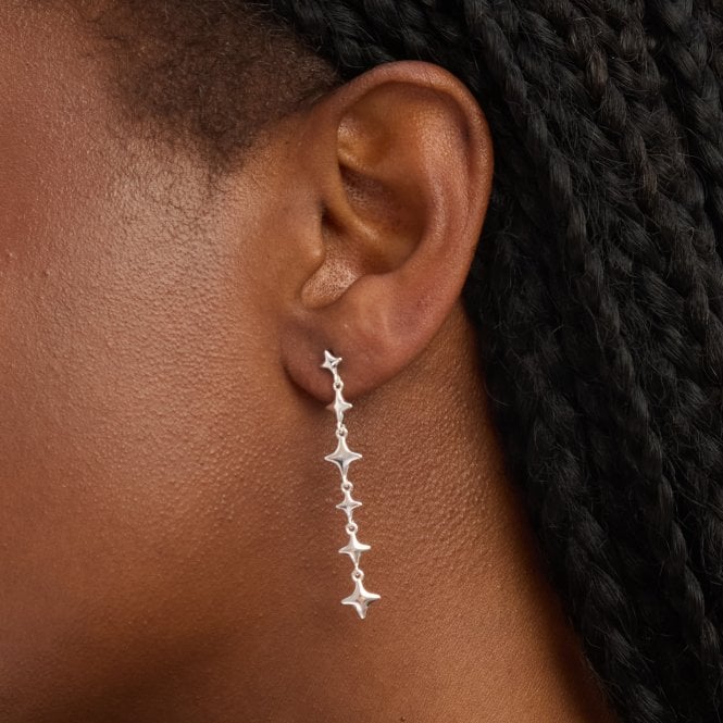 Jon Richard Simply Silver Sterling Silver 925 Polished Long Celestial Drop Earrings