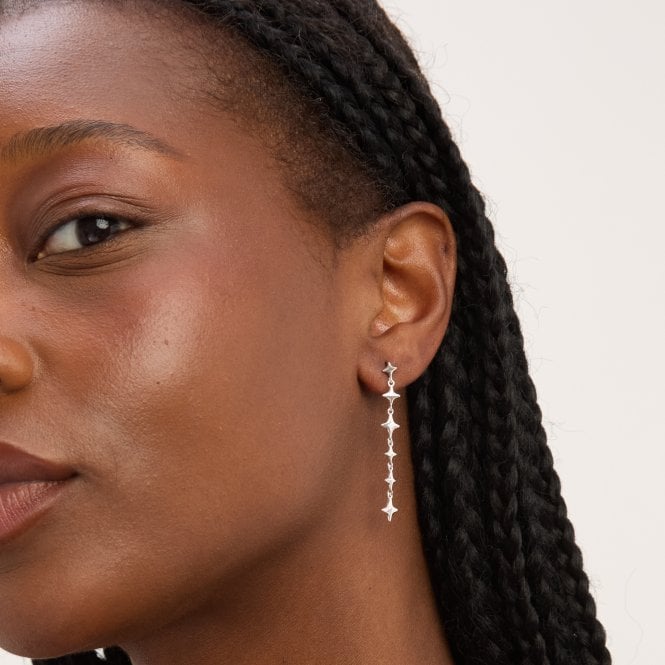 Jon Richard Simply Silver Sterling Silver 925 Polished Long Celestial Drop Earrings